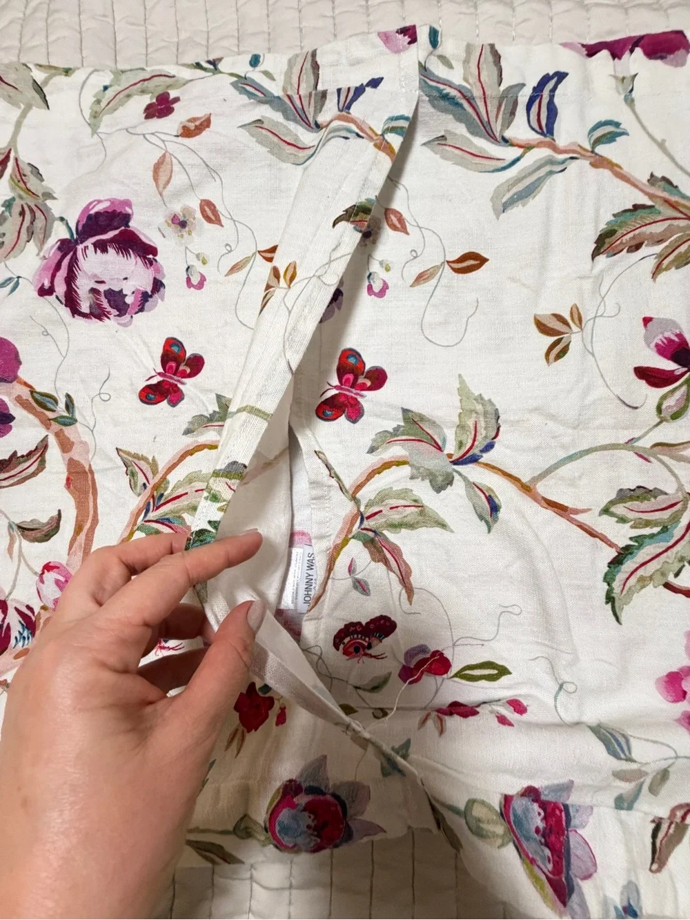 Johnny Was Kirby King Standard Pillow Shams Set 100% Cotton Floral Bird